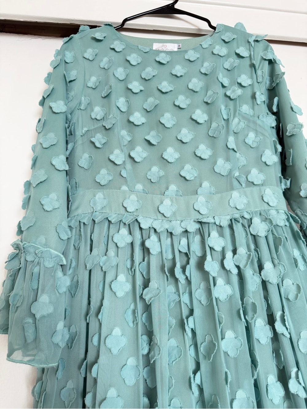 Dainty Jewells Mint Green Textured Midi Dress - Picture 2 of 5